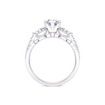 Davis Classics Sidestone Diamond Engagement Ring Setting in 14k White Gold