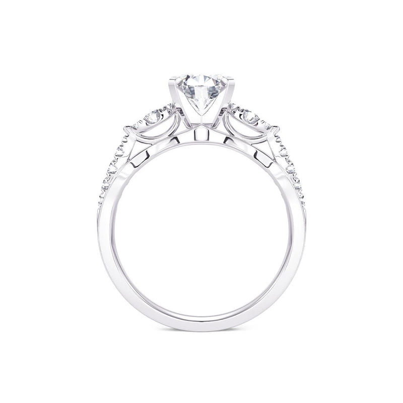 Davis Classics Sidestone Diamond Engagement Ring Setting in 14k White Gold