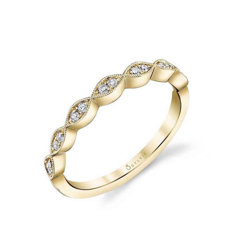 Sylvie Women's Stackable Diamond Wedding Band in 14k Yellow Gold