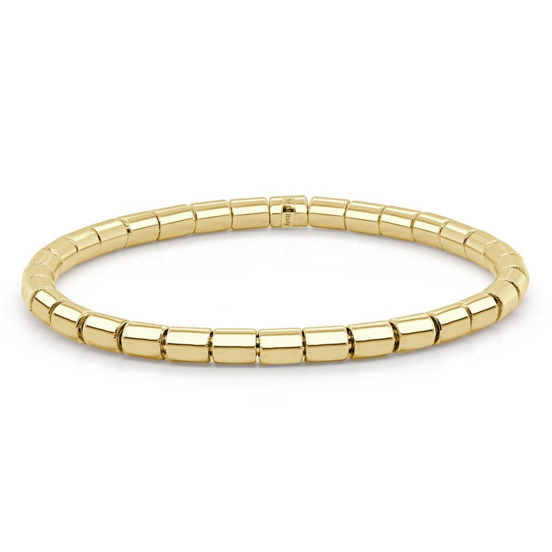 Davis Classics 14k Yellow Gold 4mm Solid Barrel Stretch Bracelet