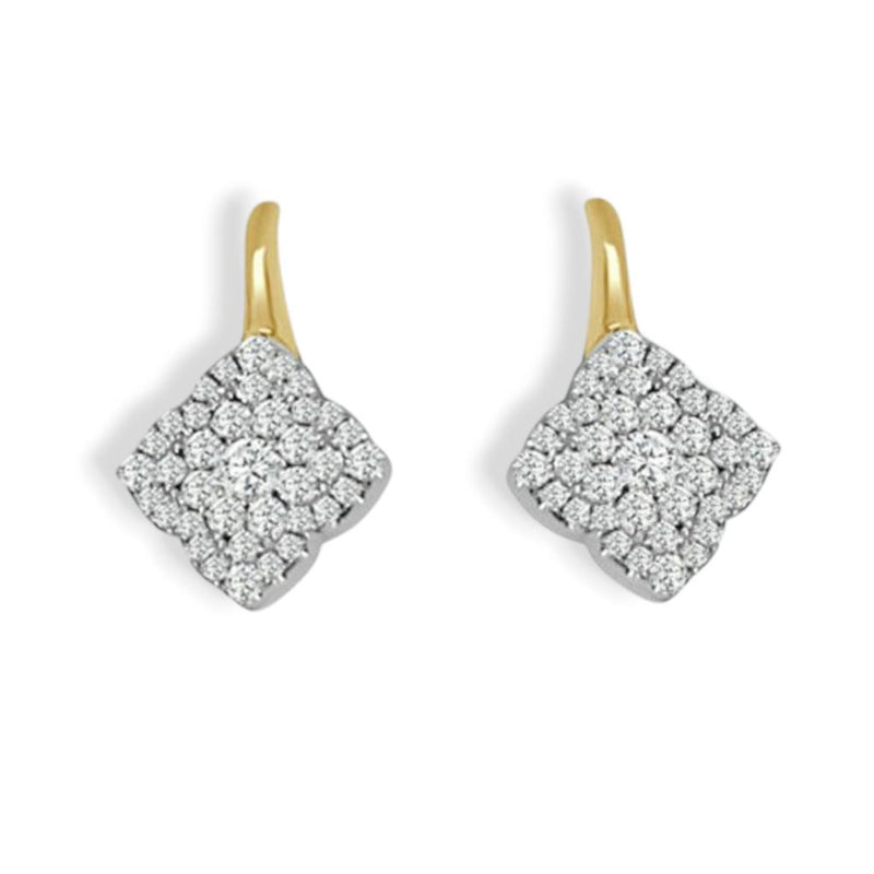 Frederic Sage 14k Yellow and White Gold Fleur D'Amour Diamond Floral Drop Earrings