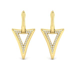 Vlora 14k Yellow Gold Miravel Collection Inverted Open Triangle Dangle Hoop Earrings