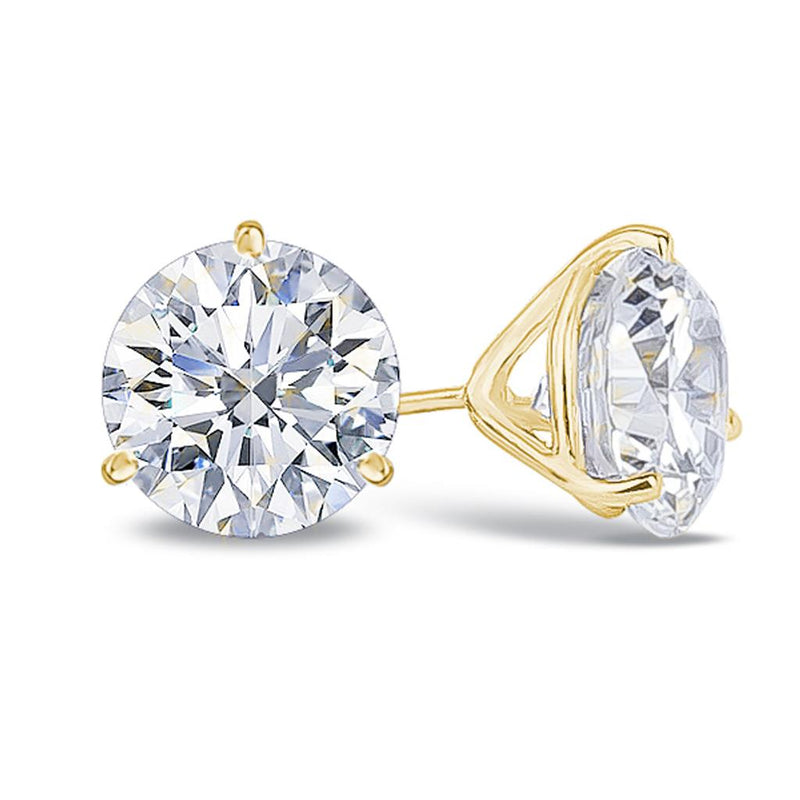 Davis Classics Diamond Solitaire Earrings in 14k Yellow Gold