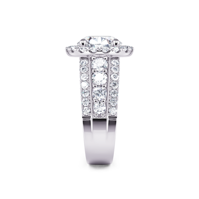 Davis Classics Halo Diamond Engagement Ring Setting in 14k White Gold