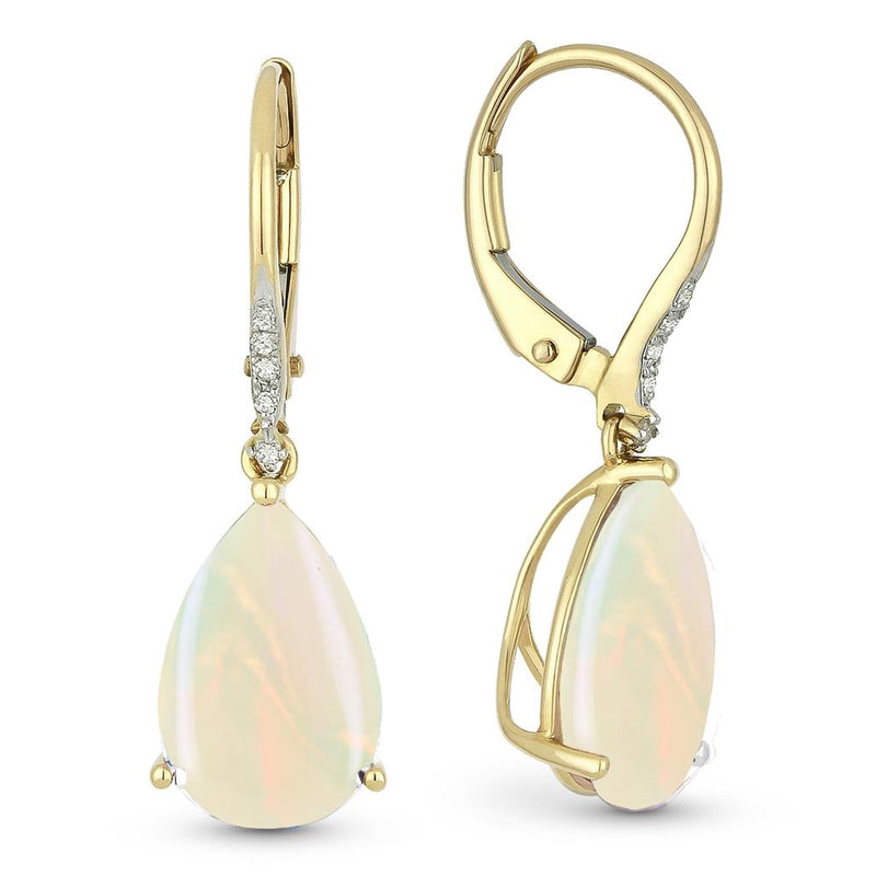 Madison L 14k Yellow Gold Essentials Collection Tear Drop Design Gemstone Dangle Earrings