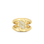 Roberto Coin 18k Yellow Gold Cialoma Collection Wide Open Twist Diamond Fashion Ring