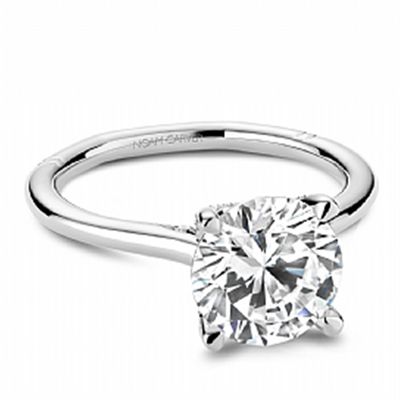 Noam Carver Hidden Halo Diamond Engagement Ring Setting in 14k White Gold