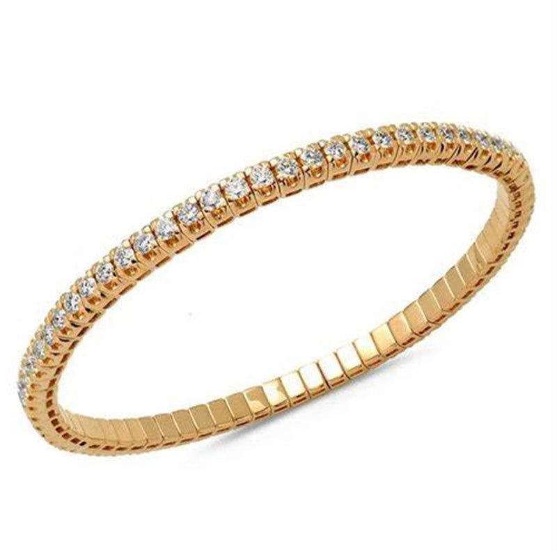 Davis Classics 18k Yellow Gold Diamond Stretch Tennis Bracelet