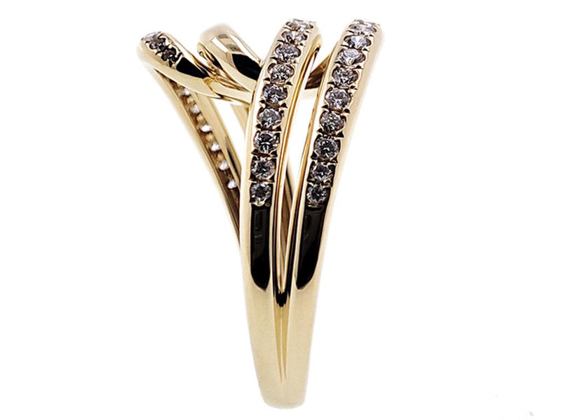 Davis Classics 14k Yellow Gold Swirl Diamond Fashion Ring