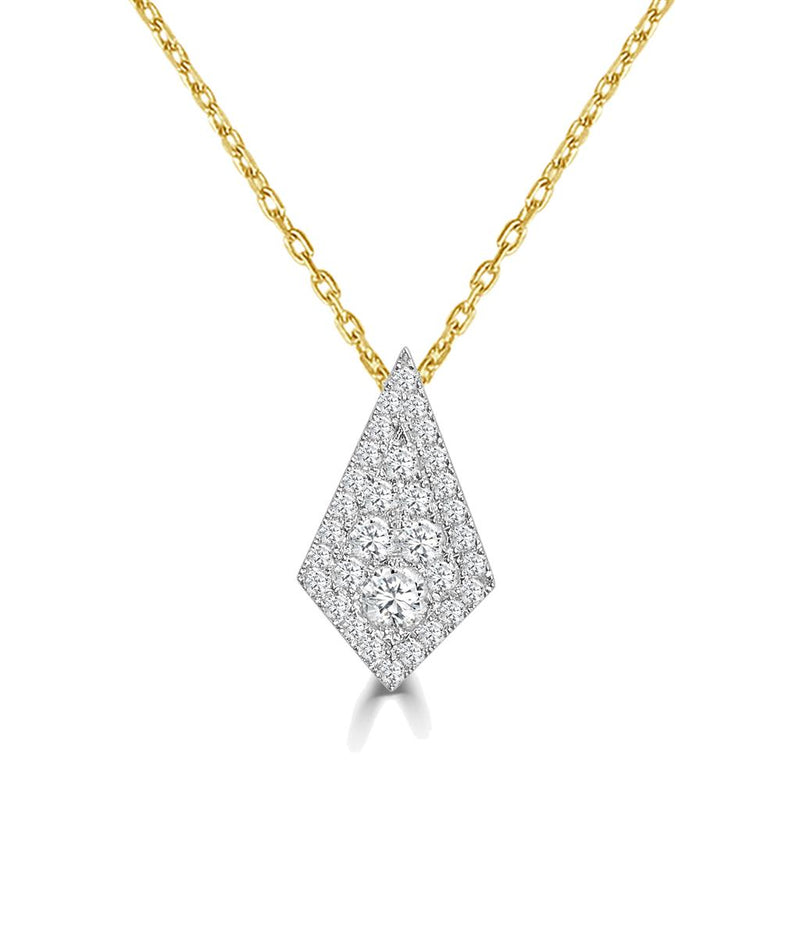 Frederic Sage 14k Yellow and White Gold Ideal Cut Diamond Kite Pendant