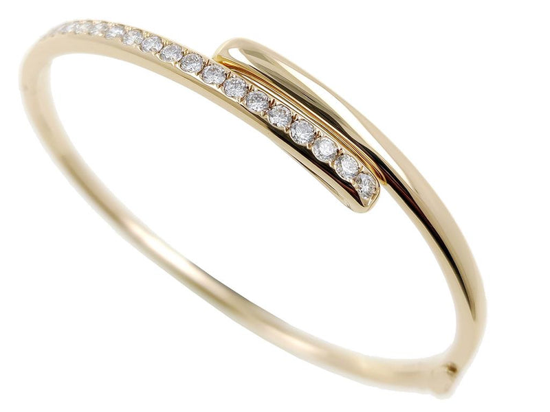 Davis Classics 14k Yellow Gold Bypass Diamond Bangle Bracelet