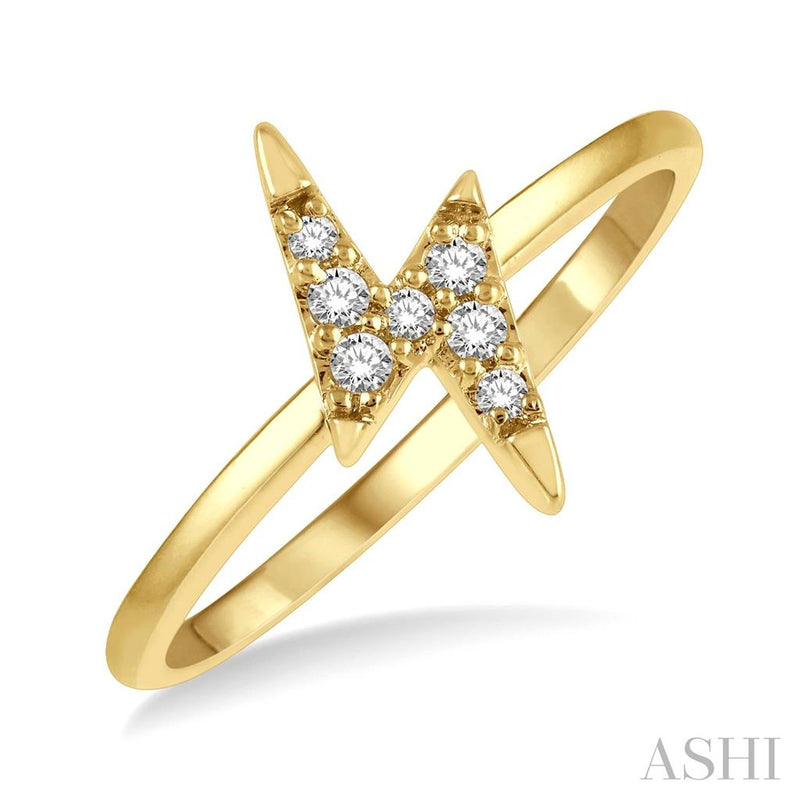 Davis Classics 14k Yellow Gold Petite Lightning Bolt Diamond Ring