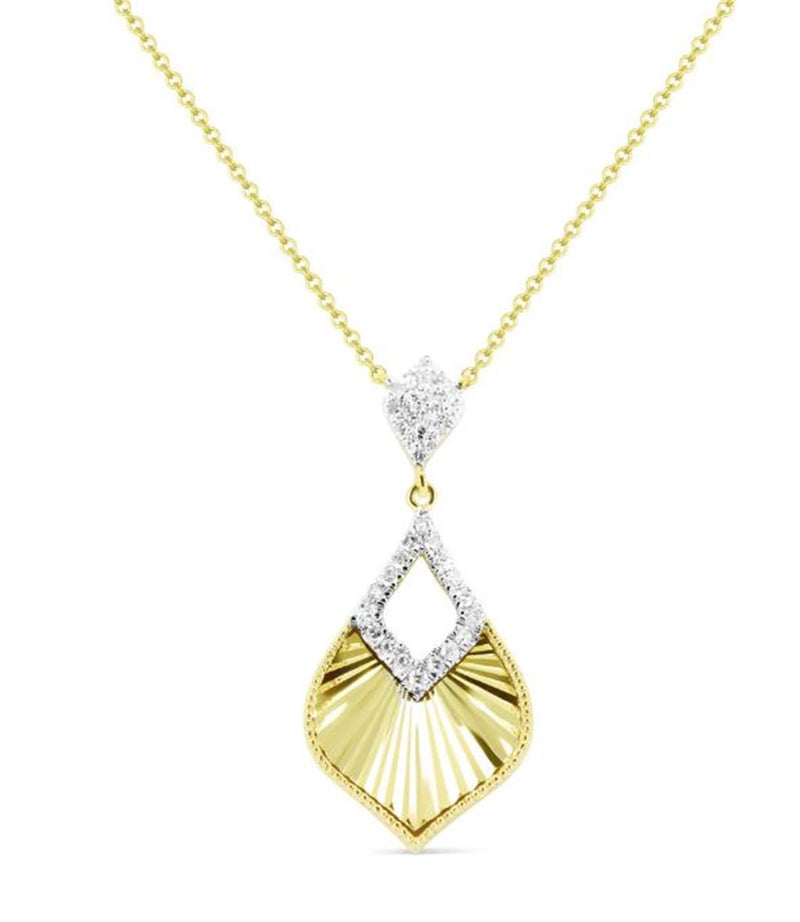 Madison L 14k Yellow Gold Chandelier Design Diamond Pendant Necklace