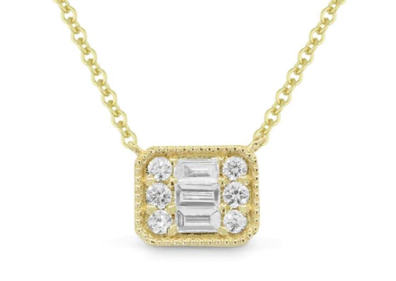 Madison L 14k Yellow Gold Bar-Inspired Diamond Pendant Necklace