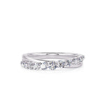 Davis Classics Women's 14k White Gold Crossover Design Diamond Band