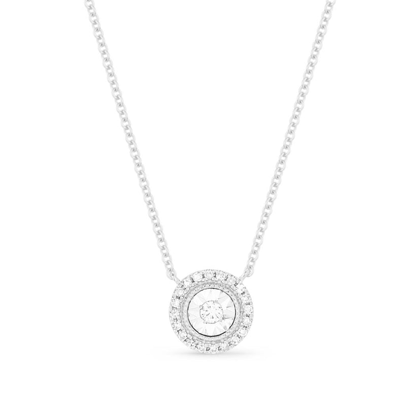 Madison L 14k White Gold Halo Design Diamond Pendant