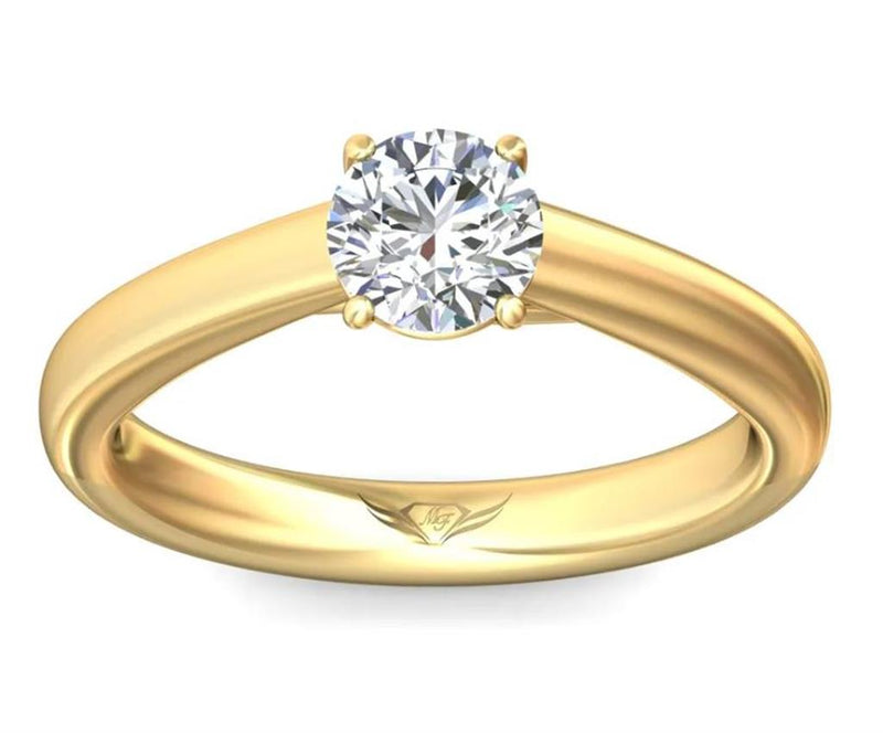 Martin Flyer Solitaire Diamond Engagement Ring Setting in 14k Yellow Gold