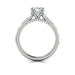 Vlora 14k White Gold Classic Collection Cathedral Oval Diamond Engagement Ring Setting