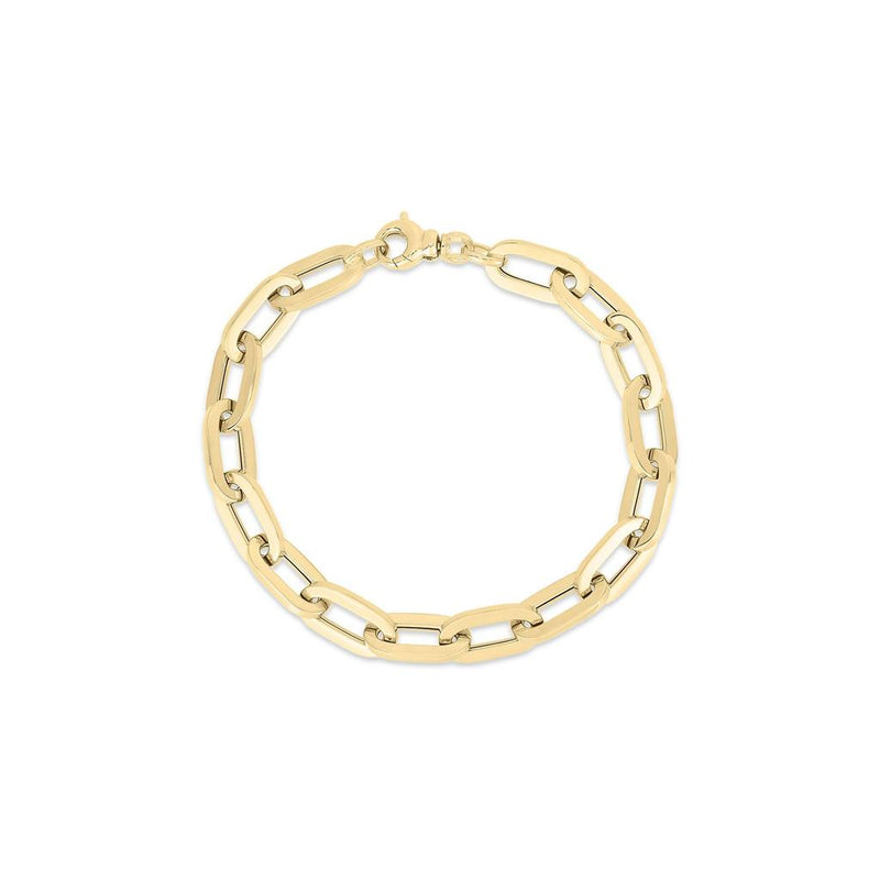 Roberto Coin 18k Yellow Gold Designer Gold Collection Classic Oro Paperclip Link Bracelet