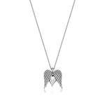 Charles Krypell 18k White Gold Diamond Angel Heart Pendant