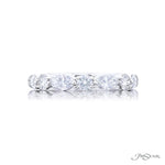 JB Star Platinum Wedding Band with Marquise and Round Brilliant Cut Diamonds