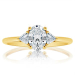 Davis Classics Three Stone Diamond Engagement Ring Setting in 14k Yellow Gold