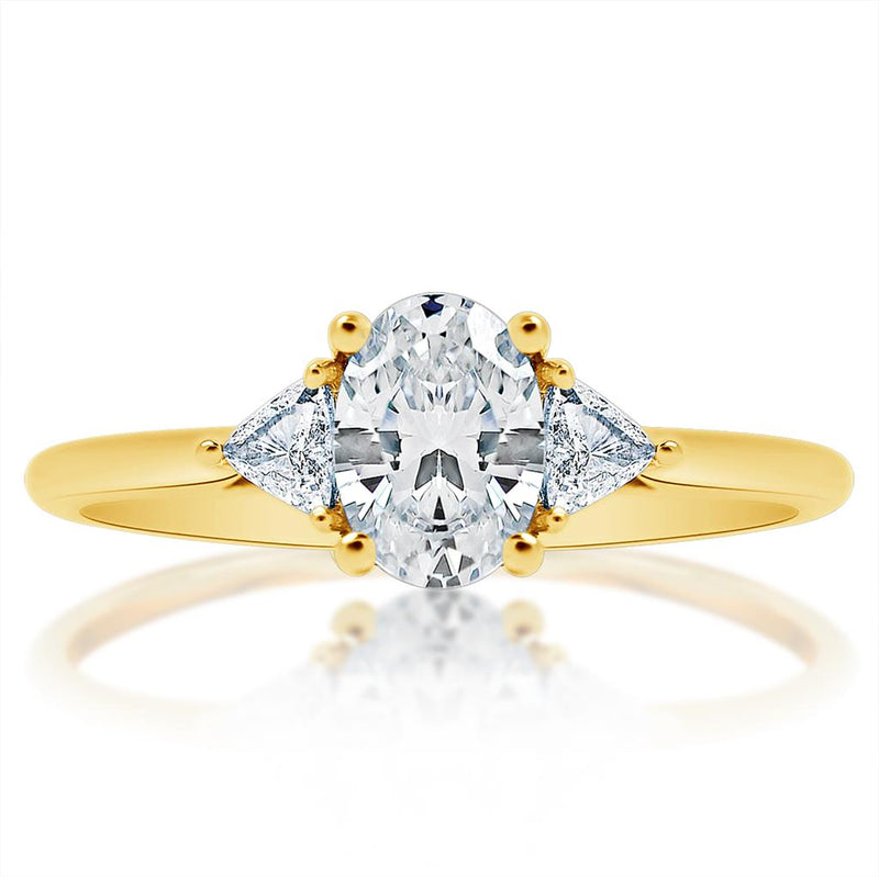 Davis Classics Three Stone Diamond Engagement Ring Setting in 14k Yellow Gold