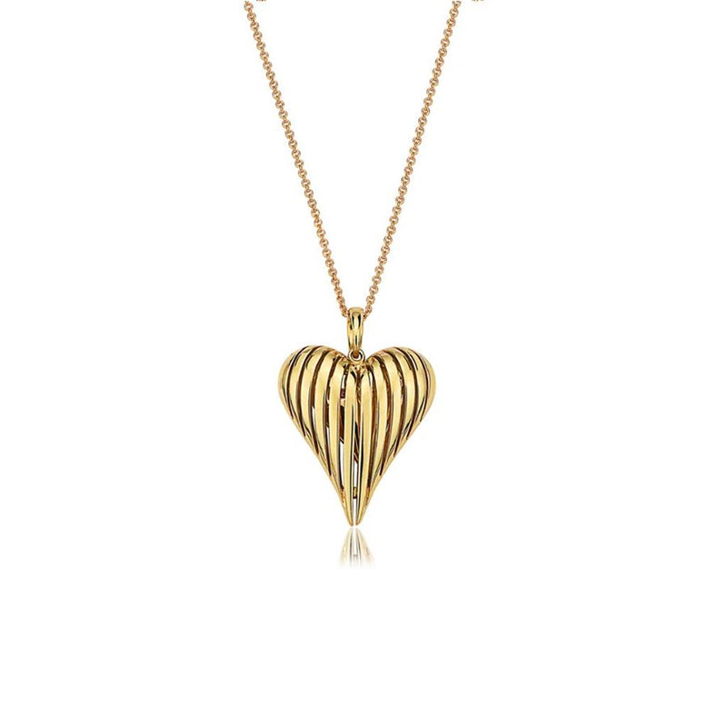 Charles Krypell 18k Yellow Gold Angel Heart Pendant with Inner Gold Heart