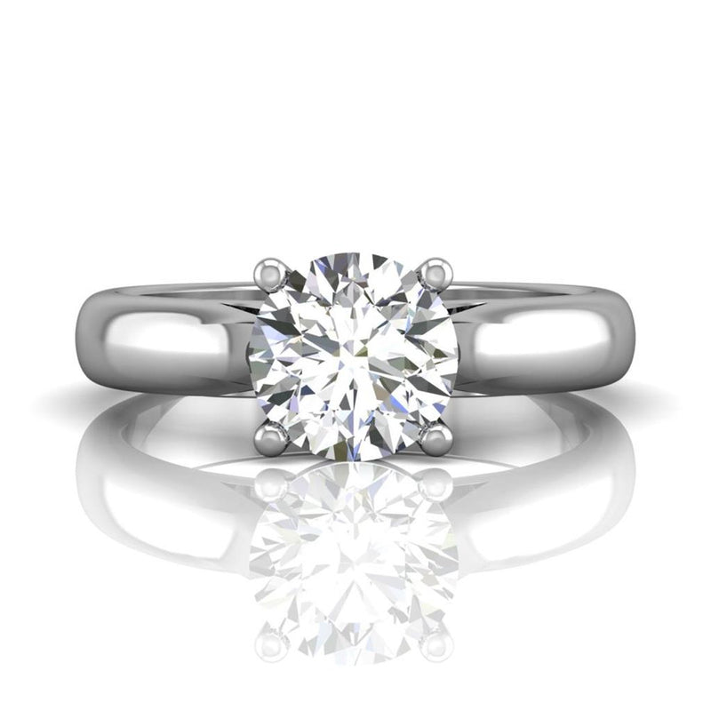 Martin Flyer Solitaire Diamond Engagement Ring Setting in 14k White Gold