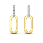 Vlora 14k Yellow and White Gold Diamond Huggie Drop Earrings