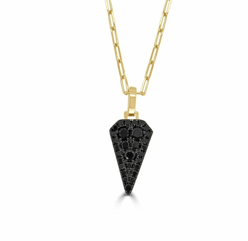 Frederic Sage 14k Yellow and White Gold Black Diamond Arrow Pendant