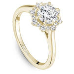 Noam Carver 14k Yellow Gold Floral Halo Engagement Ring Setting