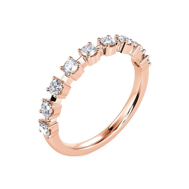 Davis Classics 14k Rose Gold Station Style Stackable Diamond Band