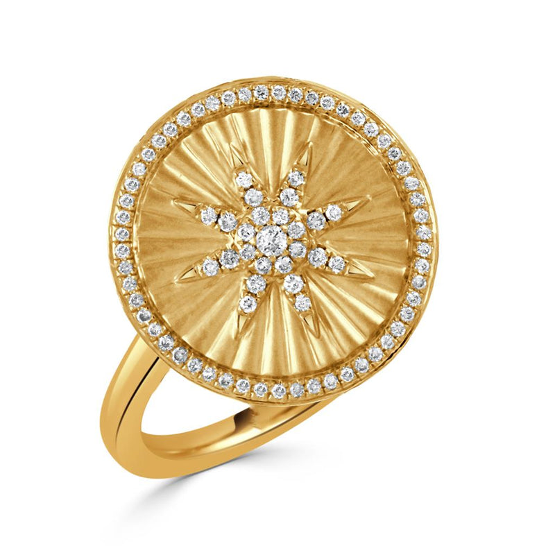 Doves 18k Yellow Gold Celestia Collection Sunray Diamond Fashion Ring