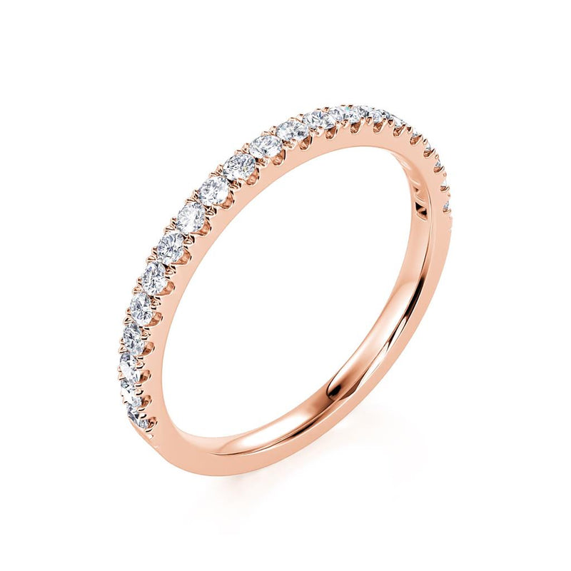 Davis Classics Women's 14k Rose Gold Diamond Band