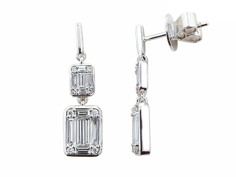 Davis Classics 14k White Gold Diamond Drop Earrings