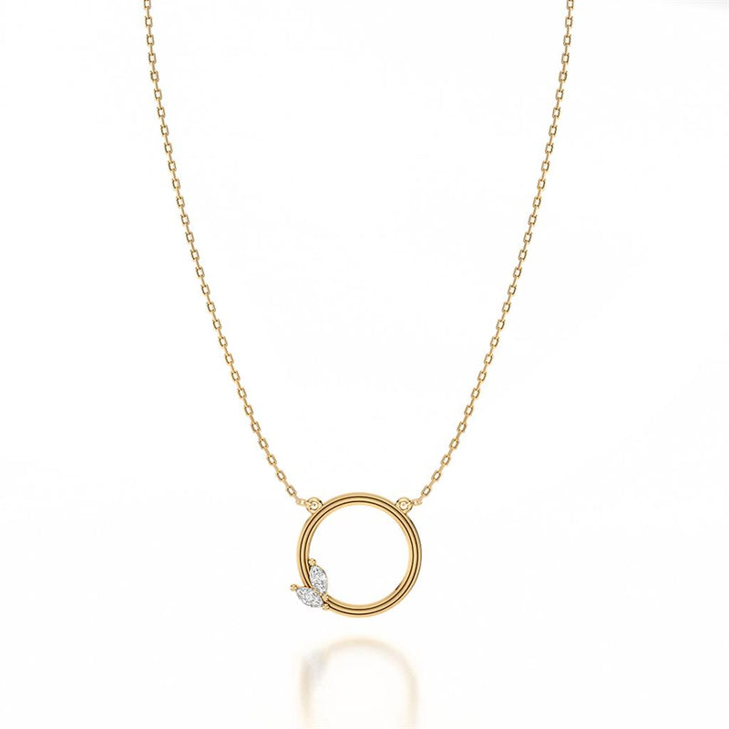 Noam Carver 14k Yellow Gold Rae Collection Open Circle Diamond Pendant Necklace