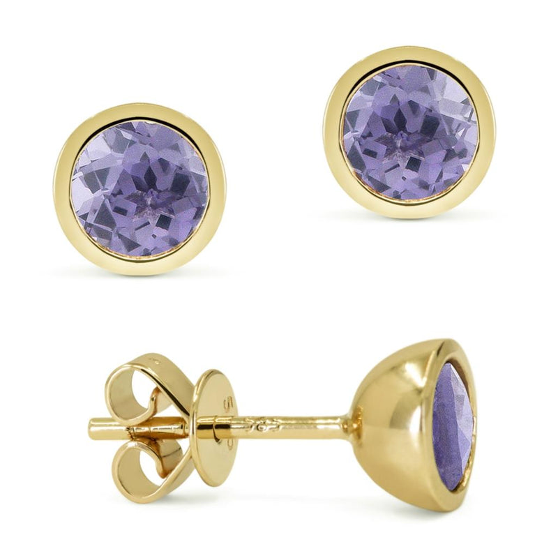 Madison L 14k Yellow Gold Lab-Created Alexandrite Stud Earrings