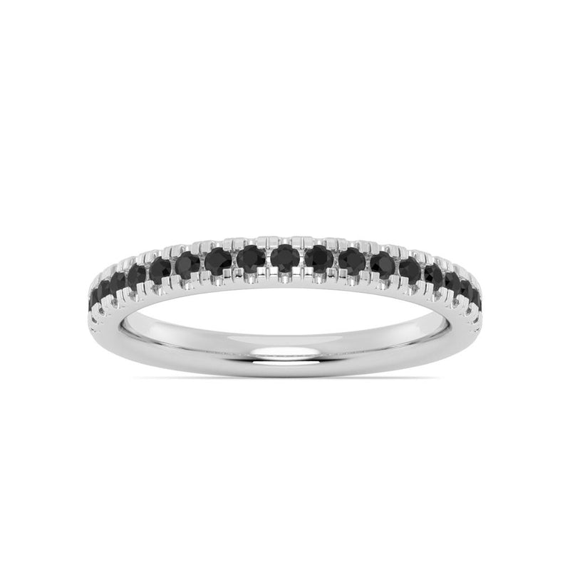 Davis Classics 14k White Gold Black Diamond Stackable Band