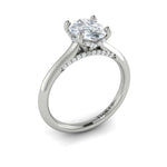 Vlora Platinum Solitaire Collection Cathedral Oval Diamond Engagement Ring Setting