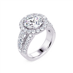 Davis Classics Halo Diamond Engagement Ring Setting in 14k White Gold