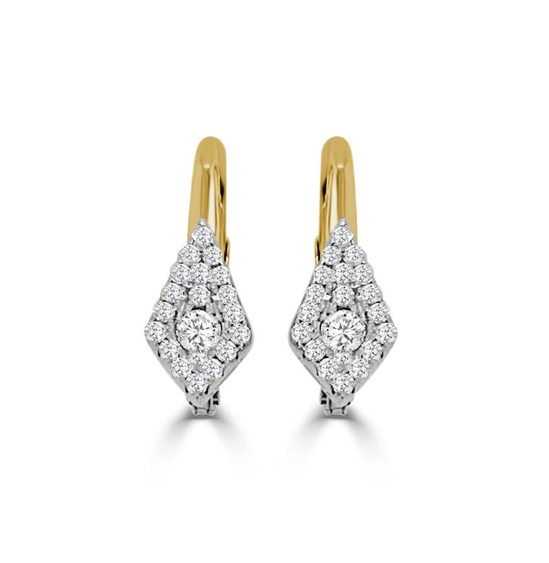 Frederic Sage 14k Yellow and White Gold Diamond Kite-Shaped Drop Earrings