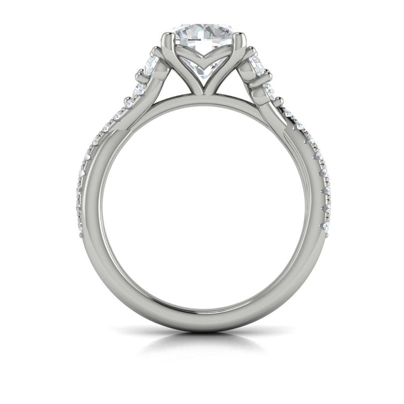 Vlora 14k White Gold Classic Collection Crossover Diamond Engagement Ring Setting