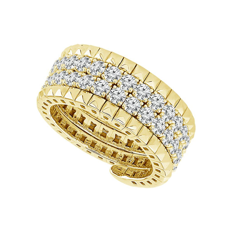 Davis Classics 14k Yellow and White Gold Flexie Multi-Row Wrap Diamond Fashion Ring