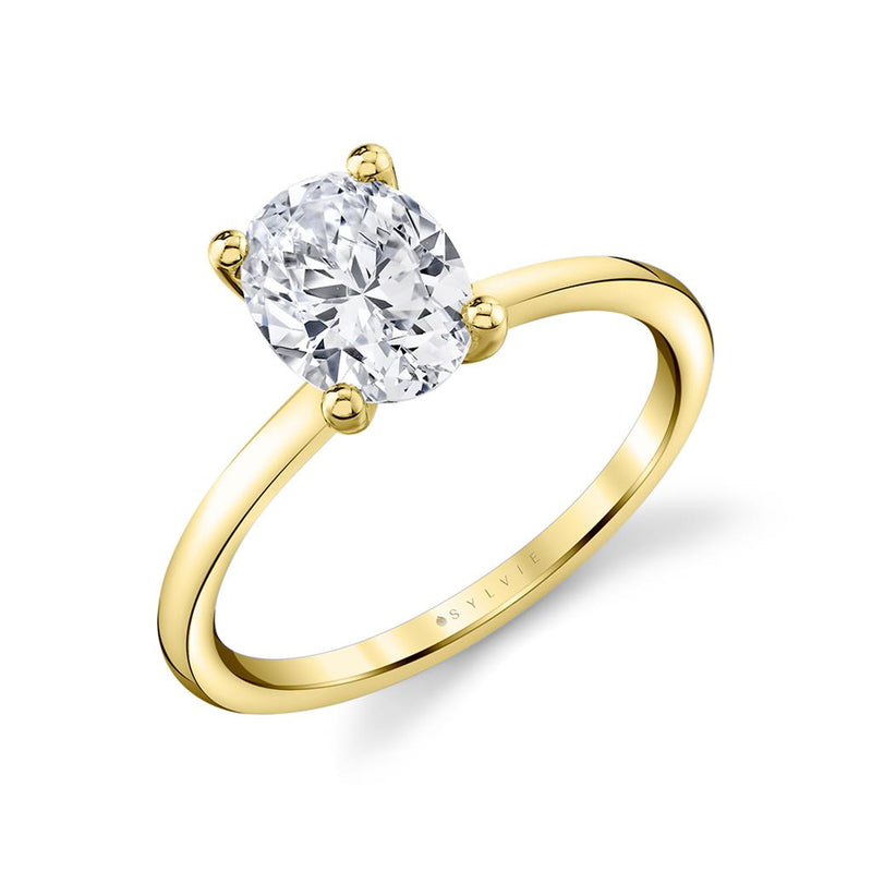 Sylvie 14k Yellow Gold Solitaire Engagement Ring Setting