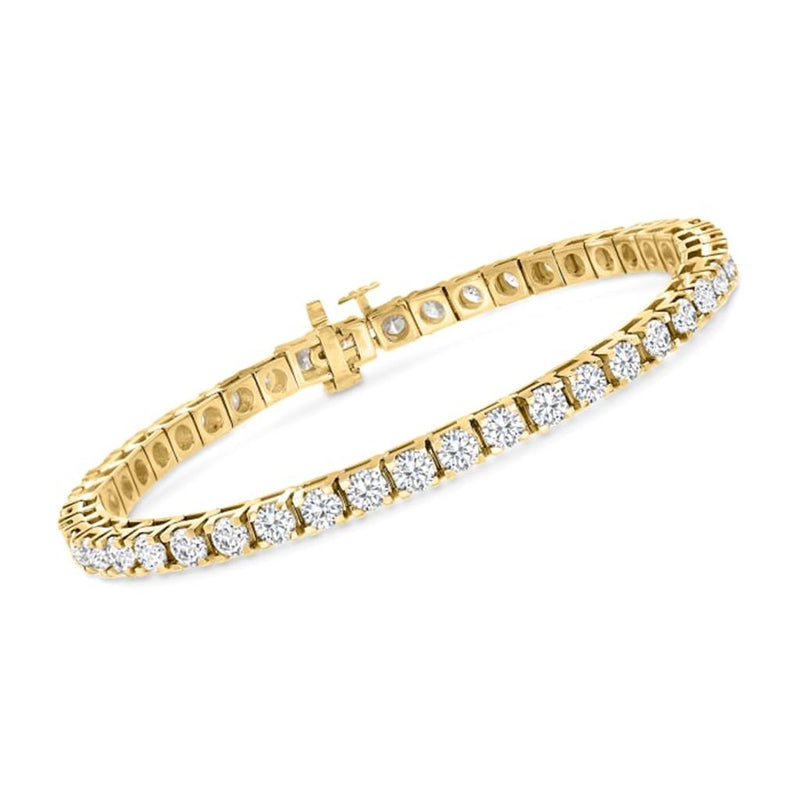 Davis Classics 14k Yellow Gold Diamond Tennis Bracelet