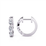 Davis Classics 14k White Gold Huggie Hoop Diamond Earrings