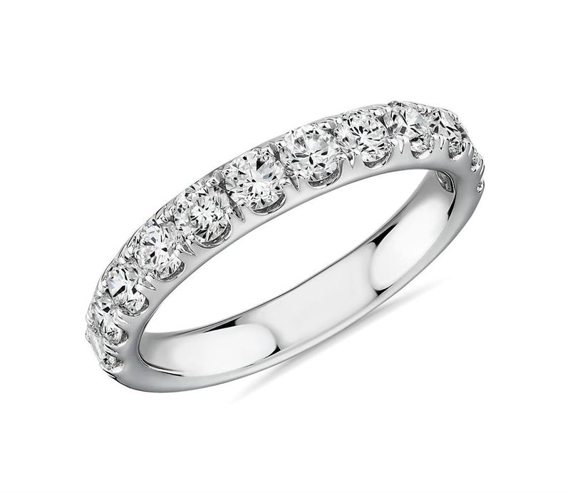 Davis Classics Women's Classic Diamond Wedding Band in 14k White Gold