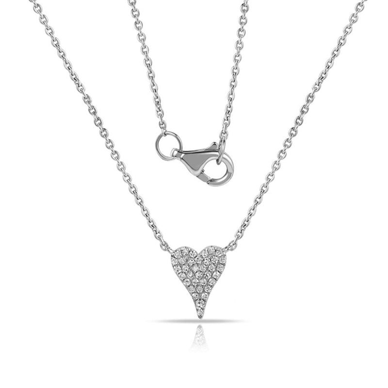 Davis Classics 14k White Gold Diamond Heart Pendant Necklace