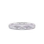 Davis Classics Women's 14k White Gold Station Inspired Stackable Diamond Band